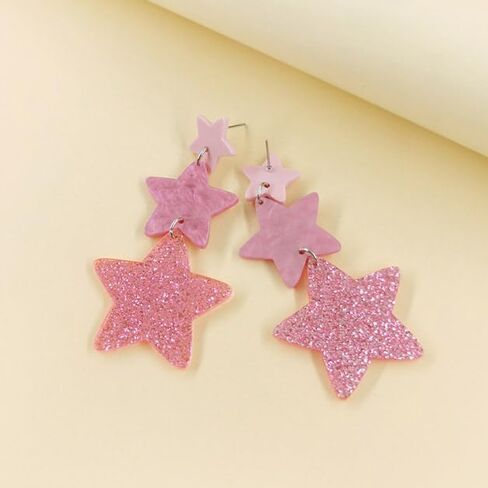 2pairs/مجموعة أكريليك النجمة الخماسي أقراط Y2K Party Fashion Jewelry 70s 80s Neon Star أقراط للنساء in Kuwait