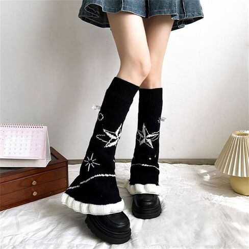 Goth Y2k Leg Warmers for Women Rave Hippie Alt Emo Knit Grunge Winter in Kuwait