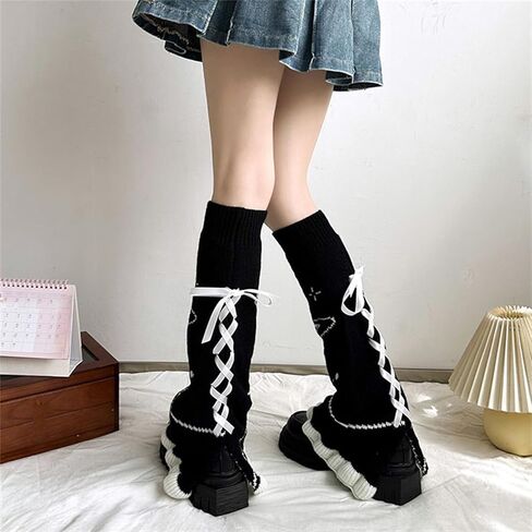 Goth Y2k Leg Warmers for Women Rave Hippie Alt Emo Knit Grunge Winter in Kuwait