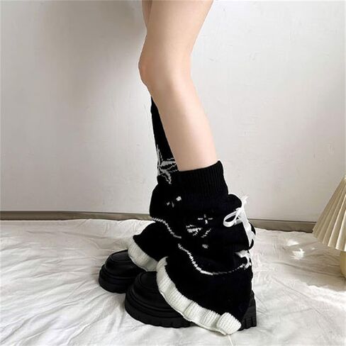 Goth Y2k Leg Warmers for Women Rave Hippie Alt Emo Knit Grunge Winter in Kuwait