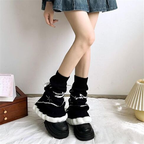 Goth Y2k Leg Warmers for Women Rave Hippie Alt Emo Knit Grunge Winter in Kuwait