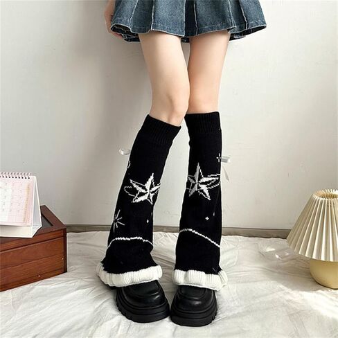 Goth Y2k Leg Warmers for Women Rave Hippie Alt Emo Knit Grunge Winter in Kuwait