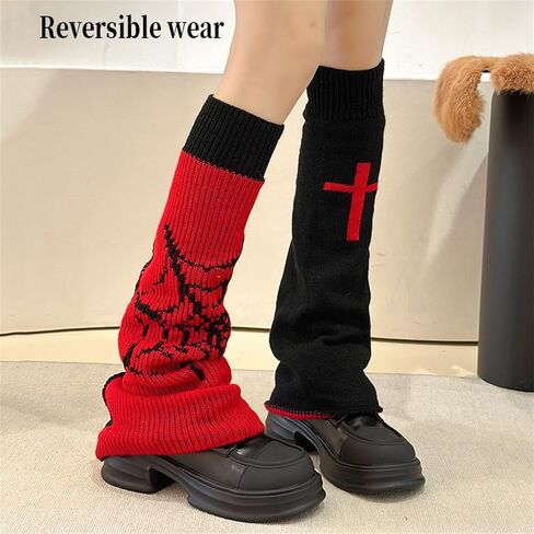 Goth Y2k Leg Warmers for Women Rave Hippie Alt Emo Knit Grunge Winter in Kuwait