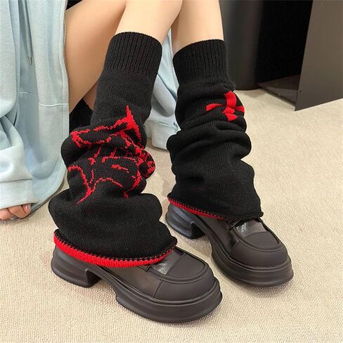 Goth Y2k Leg Warmers for Women Rave Hippie Alt Emo Knit Grunge Winter in Kuwait