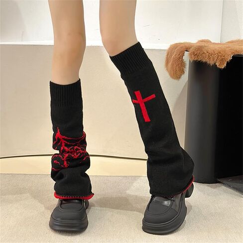 Goth Y2k Leg Warmers for Women Rave Hippie Alt Emo Knit Grunge Winter in Kuwait