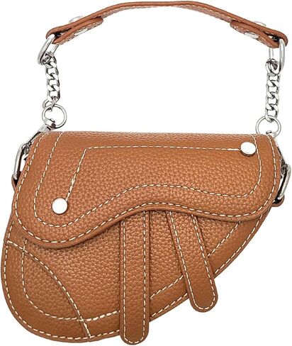 Mini Horse Saddle Crossbody Bag. Micro Purse. Vegan Leather Clutch Wallet with 2 Straps. In Brown, Gray, and Blush Pink in Saudi Arabia