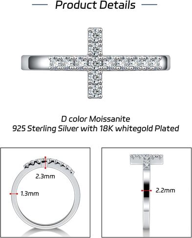 Moissanite Sterling Silver Silver Sideways Cross for Women 925 Eternity Promise Bresid in Kuwait