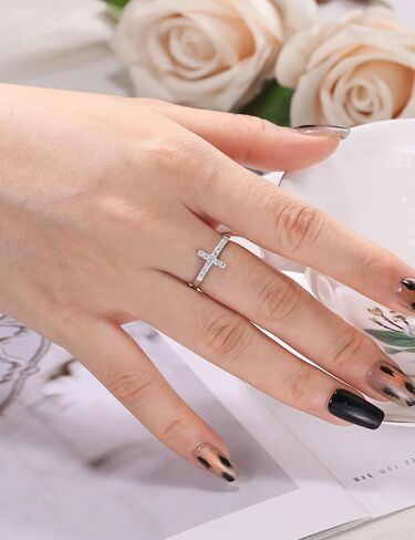 Moissanite Sterling Silver Silver Sideways Cross for Women 925 Eternity Promise Bresid in Kuwait