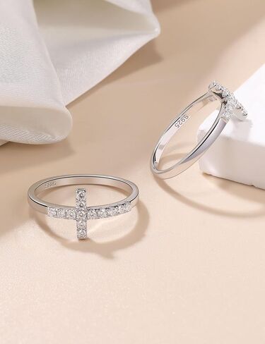 Moissanite Sterling Silver Silver Sideways Cross for Women 925 Eternity Promise Bresid in Kuwait