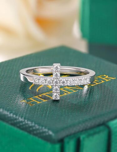 Moissanite Sterling Silver Silver Sideways Cross for Women 925 Eternity Promise Bresid in Kuwait