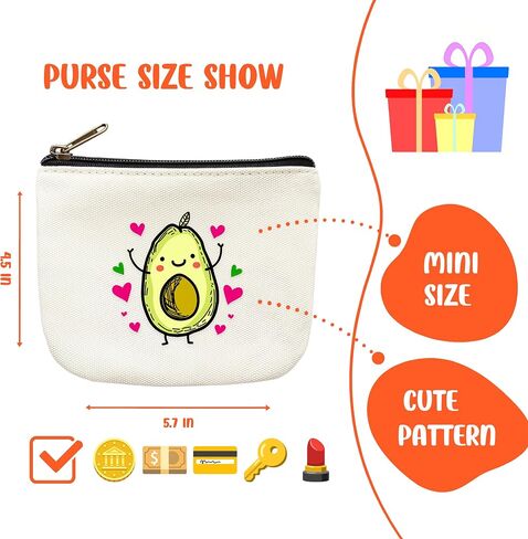 حامل حقيبة حقيبة Avocado Coin Pouch for Teens Girls Women Kids ، Avocado Loves Home Decords ، Small Mini Pres Coin Card Coun Headset Lipstick! in Kuwait