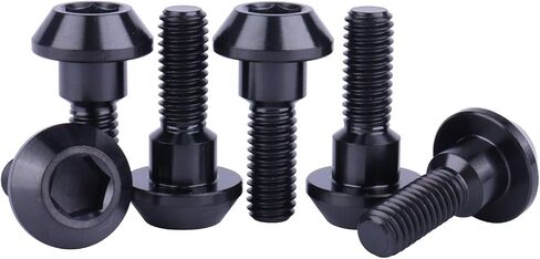6pcs التيتانيوم برغي دراجة نارية فرامل القرص الترباس M6 × 20 مم لسوزوكي ياماها فرامل قرص البراغي المسمار (أسود) in Kuwait