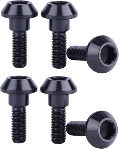 6pcs التيتانيوم برغي دراجة نارية فرامل القرص الترباس M6 × 20 مم لسوزوكي ياماها فرامل قرص البراغي المسمار (أسود) in Kuwait