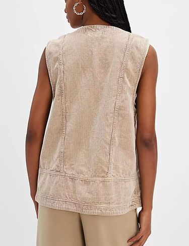 Zontroldy Women's Vintage v Corduroy Steps Olcyless Button Down Cardigan Outerwear مع جيوب in Saudi Arabia