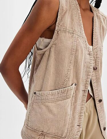Zontroldy Women's Vintage v Corduroy Steps Olcyless Button Down Cardigan Outerwear مع جيوب in Saudi Arabia