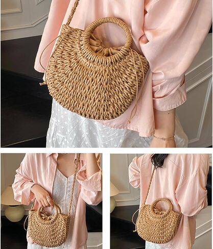 Straw Purse Summer Beach Woven Clutch Purses for Women Cloud Crossbody Shoulder Bags Spring Clutch Handbag 2025 in Kuwait