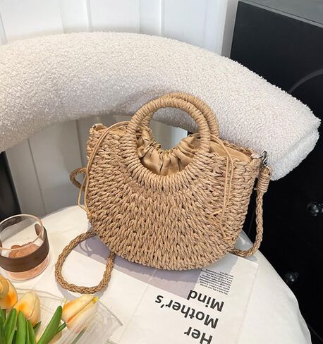 Straw Purse Summer Beach Woven Clutch Purses for Women Cloud Crossbody Shoulder Bags Spring Clutch Handbag 2025 in Kuwait