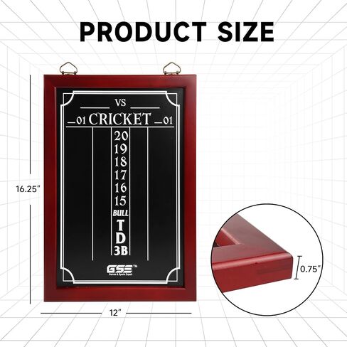 GSE Games & Sports Expert Chalk Dart Scoreboard for Dart Board Cricket & 01 Dart Games with Chalks and Chalk Wipe (Standard/Large) in Saudi Arabia