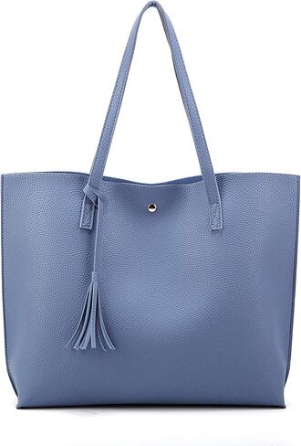 Women Tote Bags Top Handle Satchel Handbags PU Faux Leather Tote Bag with Tassel Shoulder Purse in Saudi Arabia
