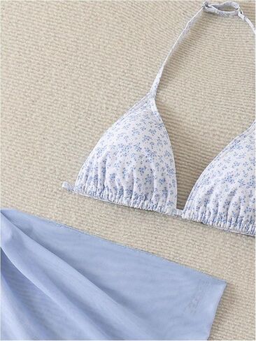 Soly Hux Girl's Summer Swimsuit Set Triangle Triangle Bikini مجموعة مع تنورات على شاطئ البحر in Saudi Arabia