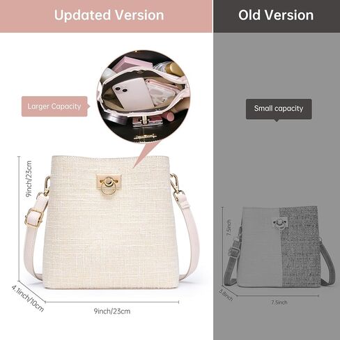 KALIDI Crossbody Purses for Women Vegan Leather Bucket Bag Fashion Ladies Crossbody Handbag Shoulder Purse with Multi Pockets in Kuwait