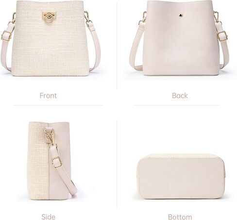 KALIDI Crossbody Purses for Women Vegan Leather Bucket Bag Fashion Ladies Crossbody Handbag Shoulder Purse with Multi Pockets in Kuwait