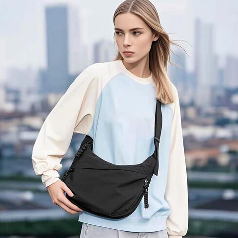 Crescent Crossbody Bags for Women and Men Nylon Luna bag Moon Hobo Purses Slouchy Dumpling Bag Canvas Shoulder Bags in Kuwait