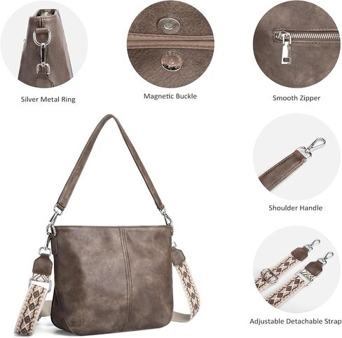 VONAL Hobo Crossbody Bags for Women, Vegan Leather Purses Shoulder Handbags for women PU leather Tote Bags Everyday Purse in Kuwait