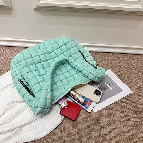 Quilted Tote Bag, Large Lightweight Quilted Bag Puffer Tote Bag Trendy Puffy Purse Hobo Bags for Women in Kuwait