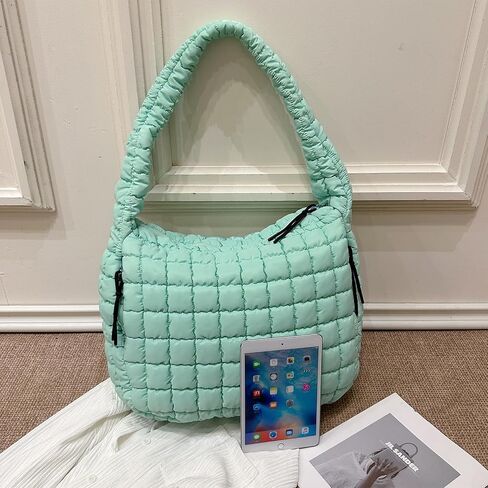 Quilted Tote Bag, Large Lightweight Quilted Bag Puffer Tote Bag Trendy Puffy Purse Hobo Bags for Women in Kuwait