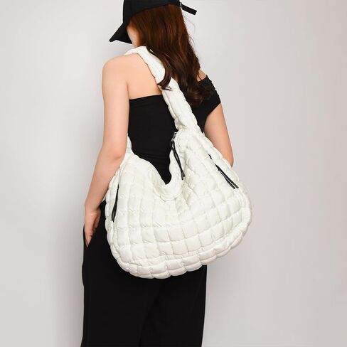 Quilted Tote Bag, Large Lightweight Quilted Bag Puffer Tote Bag Trendy Puffy Purse Hobo Bags for Women in Kuwait
