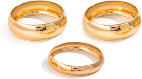 Chunky Gold Bangle Bracelets for Women Minimalist Wide Wrist Cuff Bracelets Stack Statement Bangle Bracelets Set Jewelry Gift for Women in Saudi Arabia