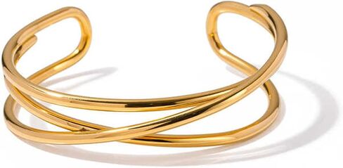 Gold Plated Statement Bangle Bracelets for Women Multiple Options Open Cuff Bracelet Trendy Jewelry in Kuwait