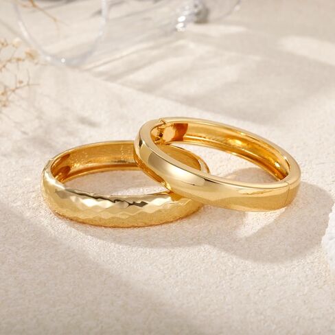 Gold Bangle Bracelets for Women, 18K Gold Plated Bangles for Women Chunky Bracelets for Women Cuff Bracelet Tarnish Free Jewelry for Women Accessories for Her Gifts in Saudi Arabia