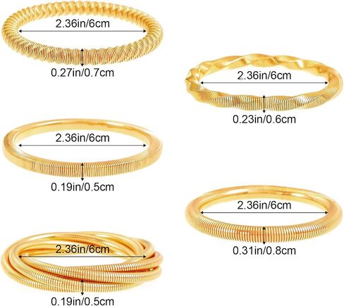 ybmycm 5pcs أساور الذهب الأساور للنساء سوار chunky strett in Kuwait