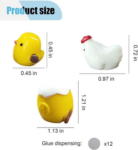 6PCS Mini Chickens Car Dashboard Decorations, Funny Car Rearview Mirror Ornaments, Cute Hen Chicks Dashboard Accessories, Automotive Interior Decoration for Home Office Garden (6PCS) in Saudi Arabia