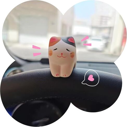Cat Car Dashboard Decor - Cute Cat Figurine - Funny Dashboard Decor for Cute Car Ornament Gifts and Interior Decors (Kitty A) in Saudi Arabia