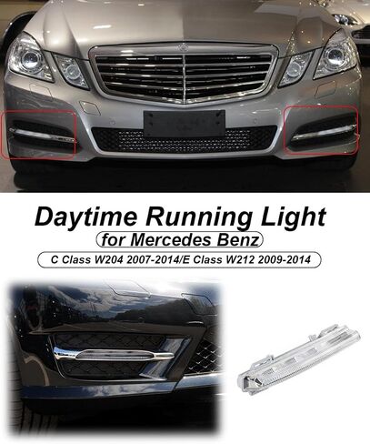 Fog Light LED Daytime Running Light DRL Lamp Compatible with 2012-2014 Mercedes Benz C Class W204 C250 C300 C350, E Class W212 E350 E63AMG(Driver Side OE#2049068900(Left)) in Saudi Arabia