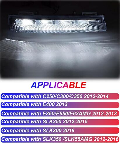 Fog Light LED Daytime Running Light DRL Lamp Compatible with 2012-2014 Mercedes Benz C Class W204 C250 C300 C350, E Class W212 E350 E63AMG(Driver Side OE#2049068900(Left)) in Saudi Arabia