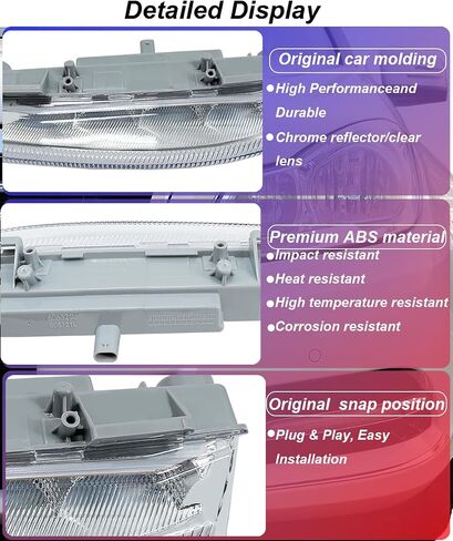 Fog Light LED Daytime Running Light DRL Lamp Compatible with 2012-2014 Mercedes Benz C Class W204 C250 C300 C350, E Class W212 E350 E63AMG(Driver Side OE#2049068900(Left)) in Saudi Arabia