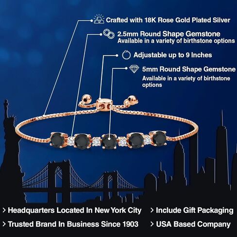 Gem Stone King 18K Rose Gold Plated Silver Round Cabochon White Simulated Opal and White Lab Grown Diamond Tennis Bracelet For Women (2.76 Cttw, Fully Adjustable Up to 9 Inch) in Saudi Arabia
