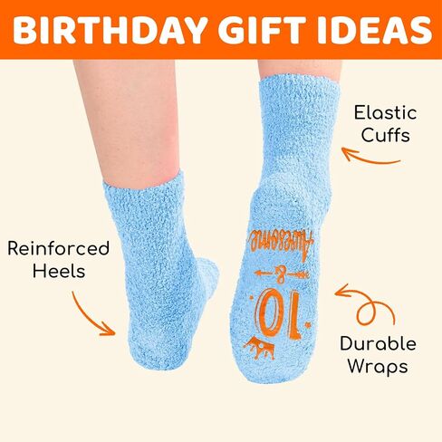 HAPPYPOP Birthday Gifts for Boys - Fuzzy Birthday Socks for Tween Boys Girls, Presents for 5-12 Year Old in Kuwait