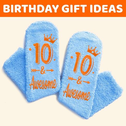 HAPPYPOP Birthday Gifts for Boys - Fuzzy Birthday Socks for Tween Boys Girls, Presents for 5-12 Year Old in Kuwait