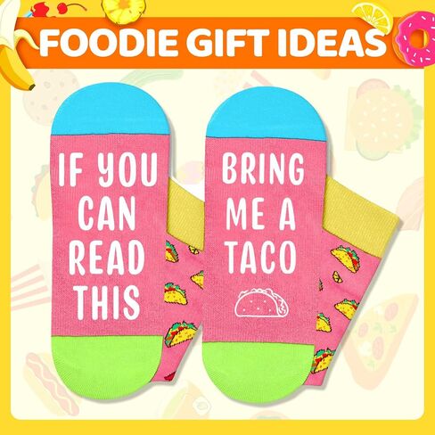 HAPPYPOP Food Socks for Girls Boys - Hot Dog Taco Pizza Gifts, 7-9 Years Old Kids Taco Pizza Socks in Kuwait