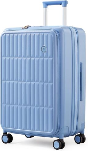 aji Expandable Top Open 28 Inch Checked Luggage with Spinner Wheels, Large Suitcase with TSA Lock, Hardside Travel Luggage Suitcases for Men Women, for 25+Days Travel, Blueberry Blue in Kuwait