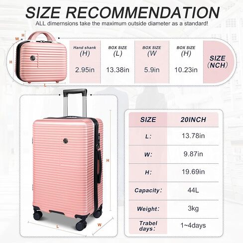 حمل على حقائب الأمتعة 2 قطعة+AB HARDSHELL 20 بوصة حقائب مع عجلات الدوار المعتمدة من طيران معتمدة. in Kuwait