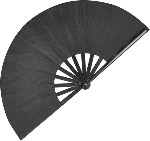 Rave Fan Large Folding Fan-Hand Fan Clacking Fans for Line Dancing, Popping Fans foldable for Boots On The Ground Dance,Party,Outdoor,Decoration (black) in Saudi Arabia