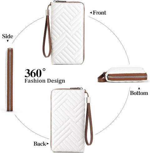 Goiacii Womens Wallet RFID حظر الجلود السعة الكبيرة سعة طويلة المحفظة معصم معصم in Kuwait