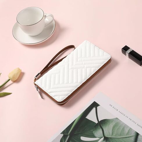 Goiacii Womens Wallet RFID حظر الجلود السعة الكبيرة سعة طويلة المحفظة معصم معصم in Kuwait
