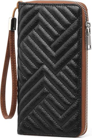 Goiacii Womens Wallet RFID حظر الجلود السعة الكبيرة سعة طويلة المحفظة معصم معصم in Kuwait